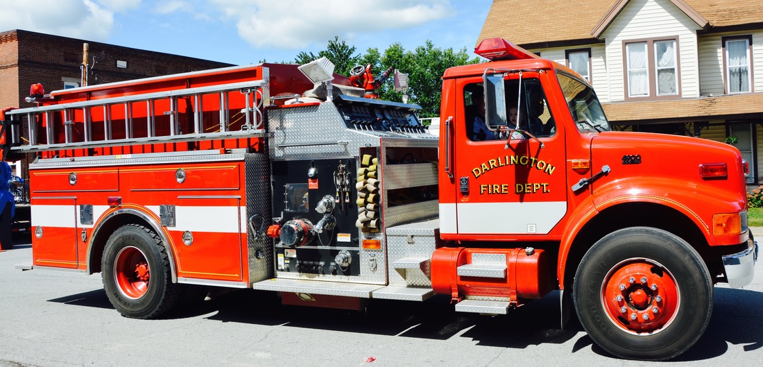 large fire truck in parade 