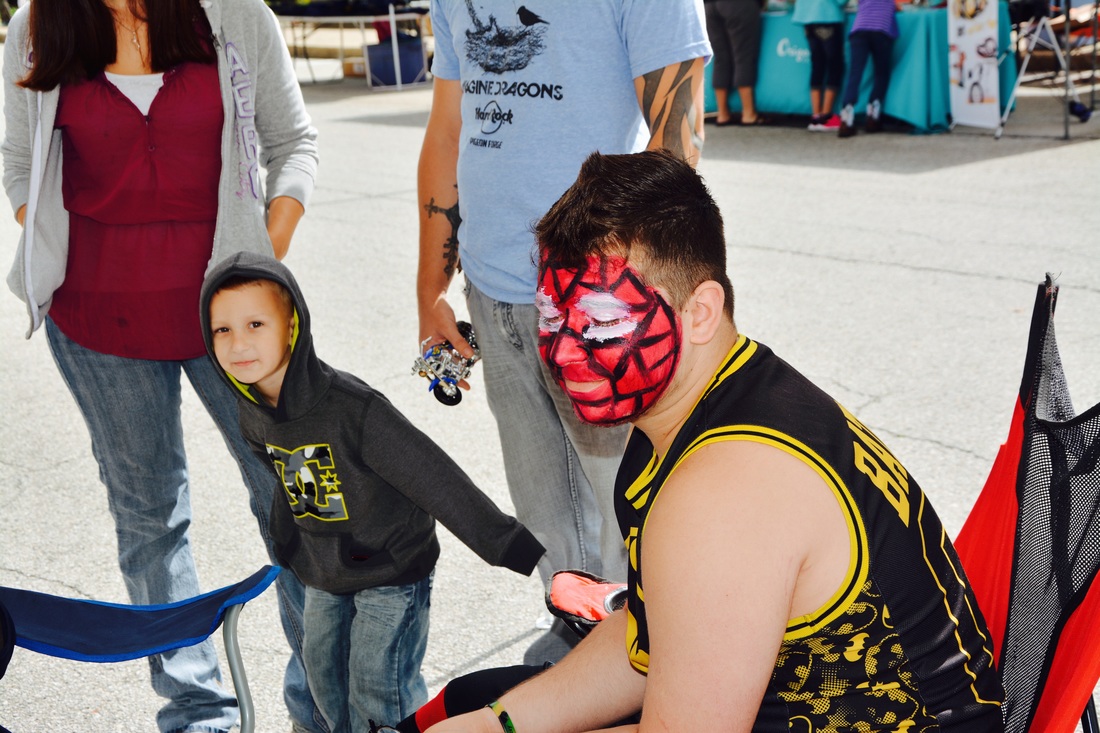 man with face paint on 