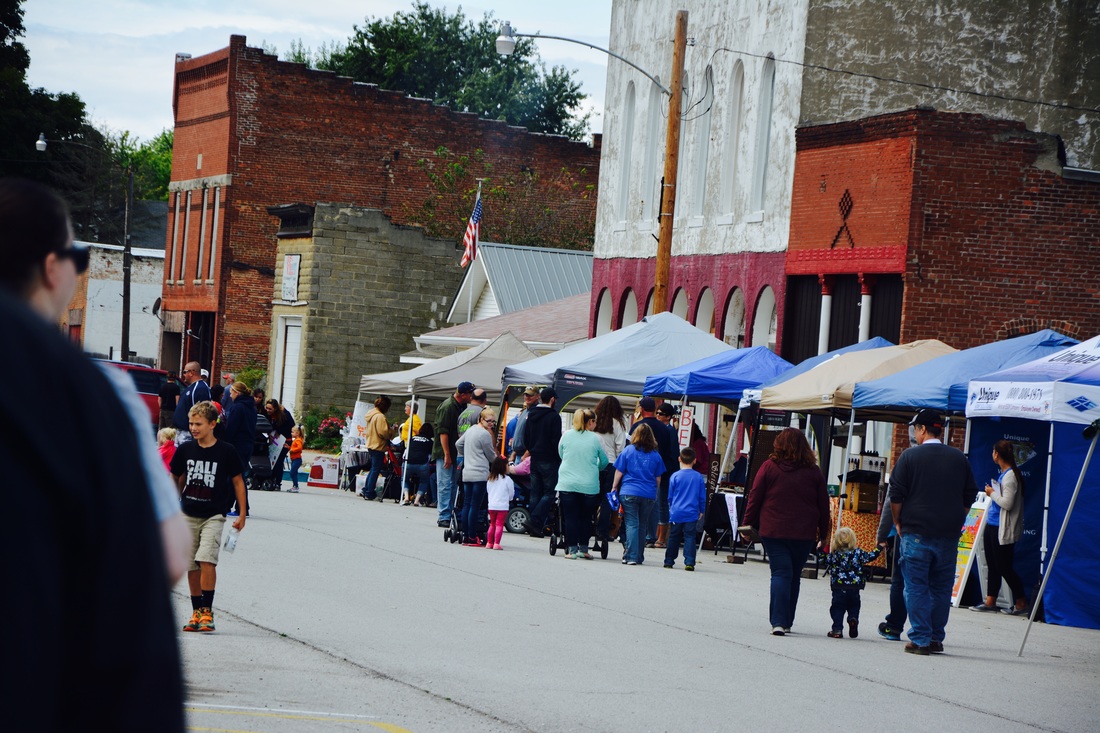 people walking down street