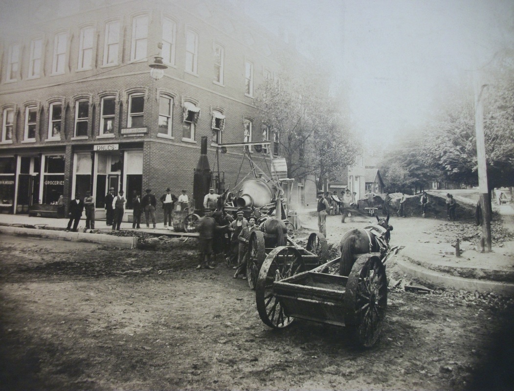 Laying bricks early 1900's.