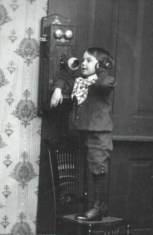 First telephone in Darlington. Picture taken in 1904.