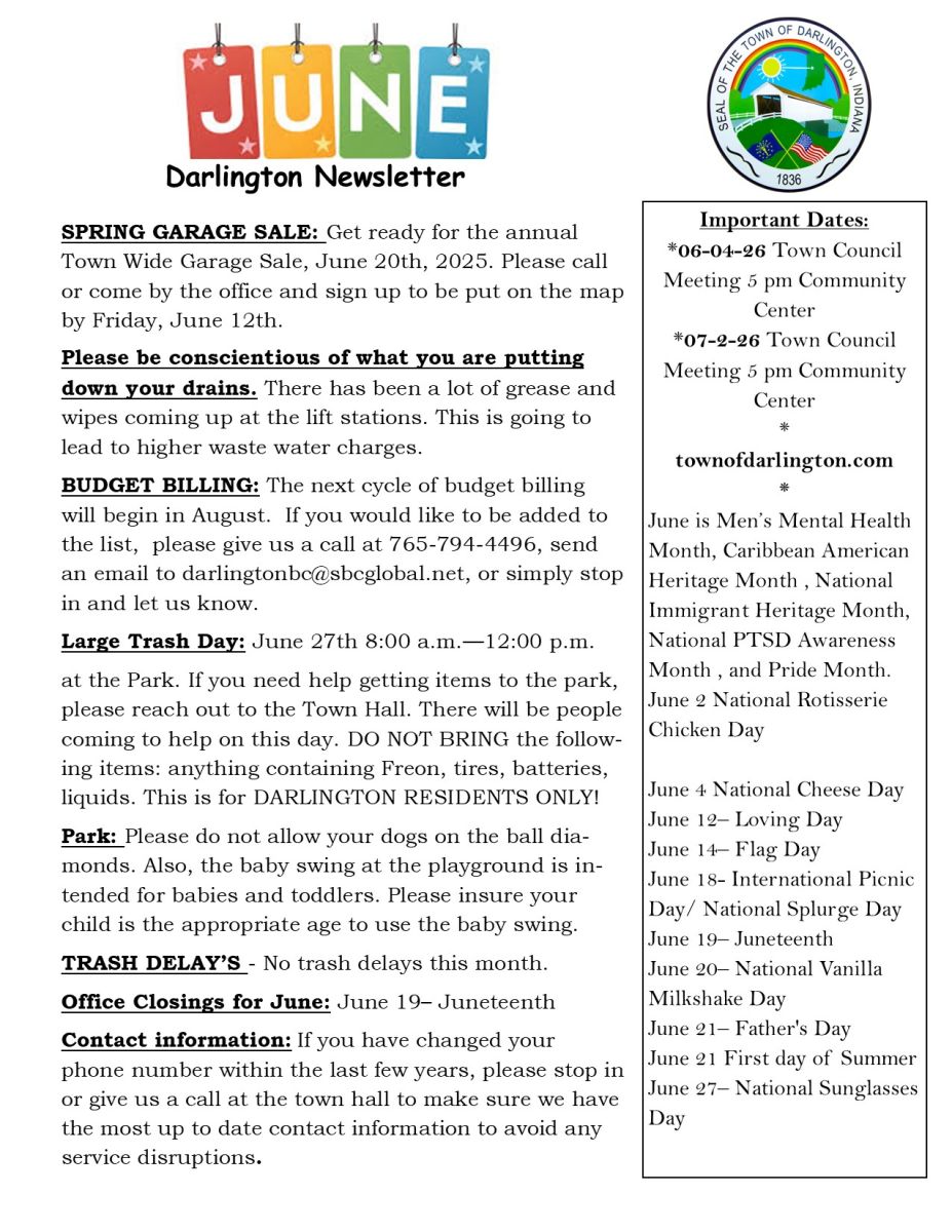 June 26 Newsletter
